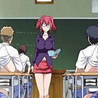 Horny anime teacher